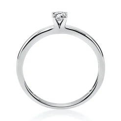 Solitär Ring Damenring 750 Gold Weißgold mit Diamant Brillant 0,15 Ct 4er-Krappe