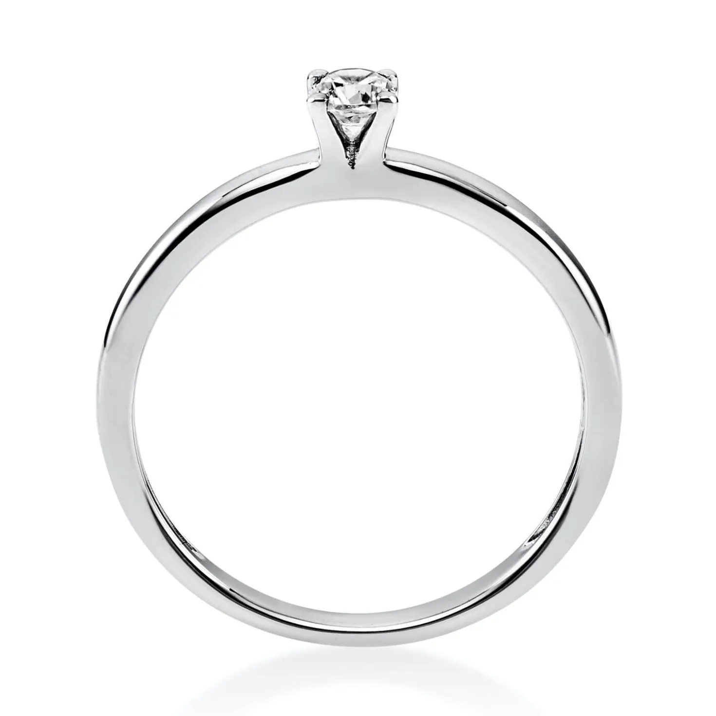 Solitär Ring Damenring 585 Gold Weißgold mit Diamant Brillant 0,15 Ct 4er-Krappe