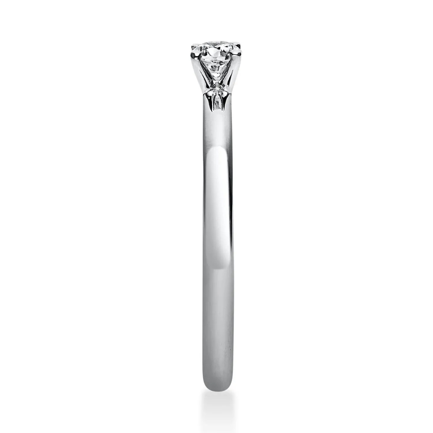 Solitär Ring Damenring 585 Gold Weißgold mit Diamant Brillant 0,15 Ct 4er-Krappe