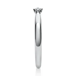 Solitär Ring Damenring 585 Gold Weißgold mit Diamant Brillant 0,05 Ct 4er-Krappe