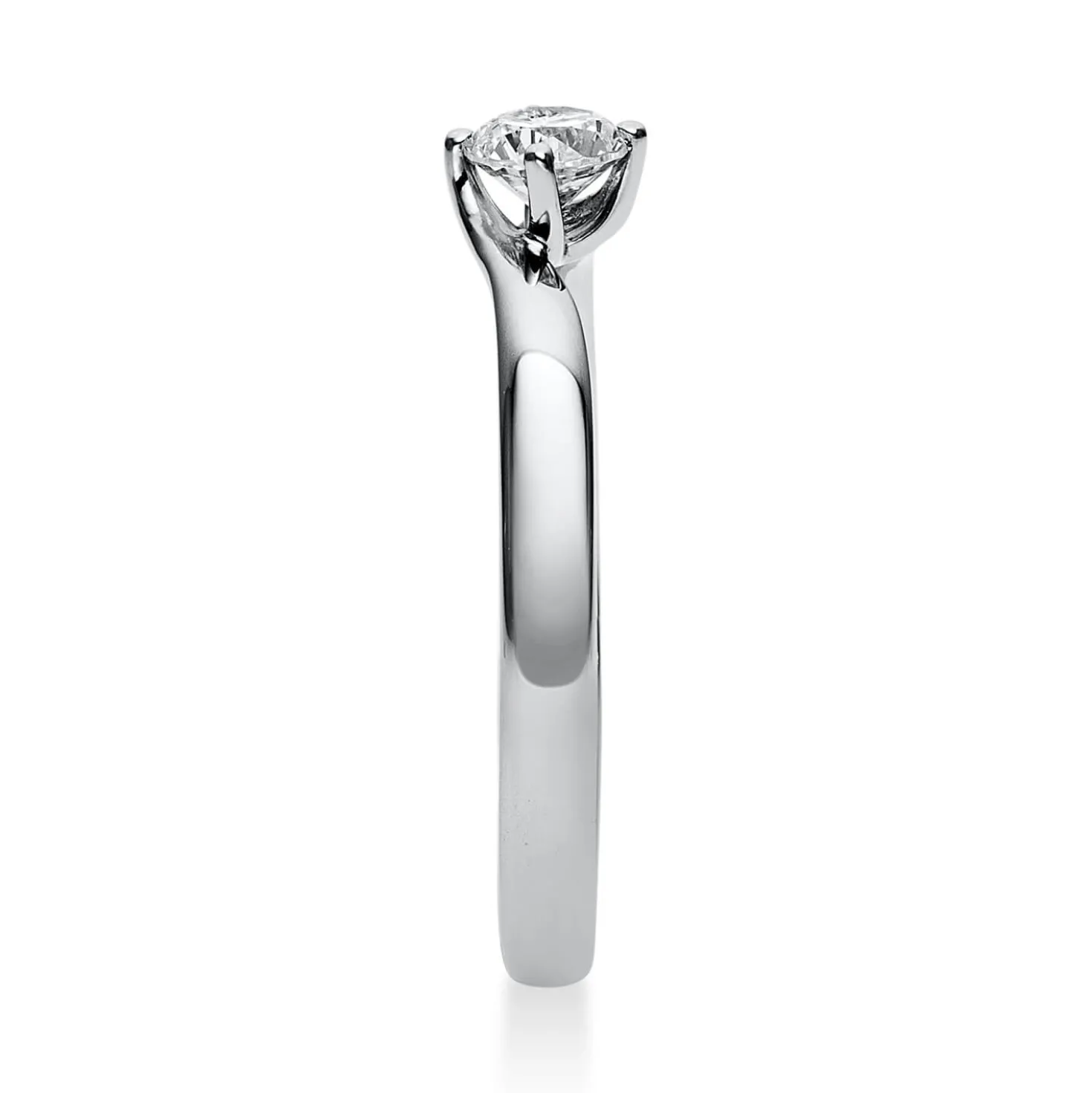 Solitär Ring Damenring 585 Gold Weißgold mit Diamant Brillant 0,25 Ct 4er-Krappe