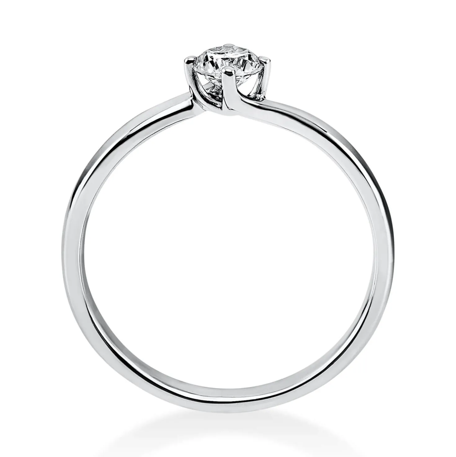 Solitär Ring Damenring 585 Gold Weißgold mit Diamant Brillant 0,25 Ct 4er-Krappe