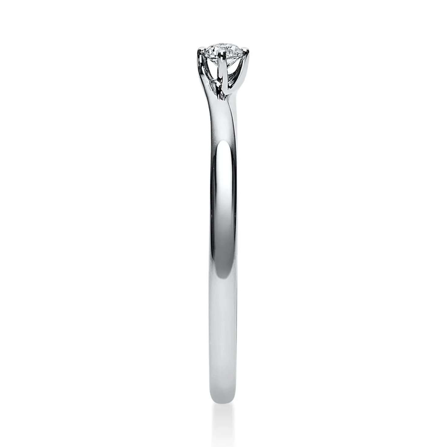 Solitär Ring Damenring 750 Gold Weißgold mit Diamant Brillant 0,05 Ct 4er-Krappe