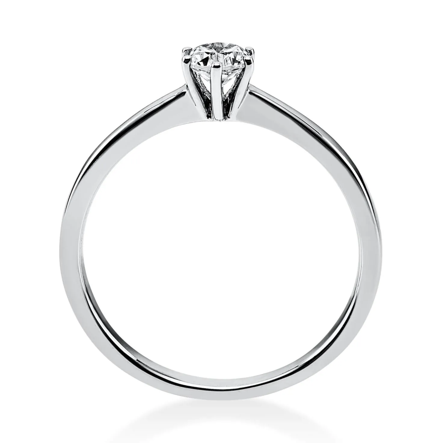 Solitär Ring Damenring 750 Gold Weißgold mit Diamant Brillant 0,25 Ct 6er-Krappe