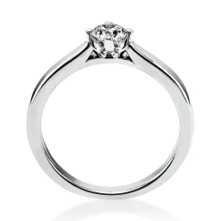 Solitär Ring Damenring 950 Platin Diamant Brillant 0,30 Ct. 4er-Krappe B: 2,4mm