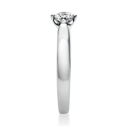 Solitär Ring Damenring 950 Platin Diamant Brillant 0,30 Ct. 4er-Krappe B: 2,4mm