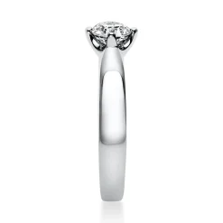 Solitär Ring Damenring 950 Platin Diamant Brillant 0,40 Ct. 4er-Krappe B: 2,6mm