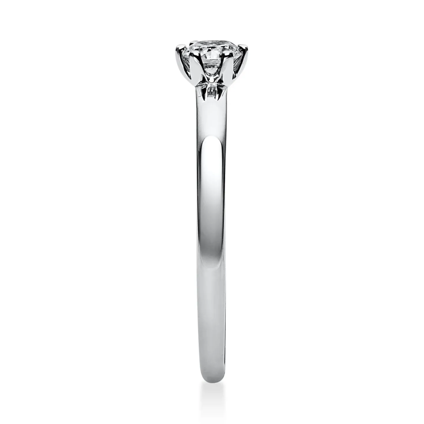Solitär Ring Damenring 950 Platin Diamant Brillant 0,20 Ct. 6er-Krappe B: 1,7mm