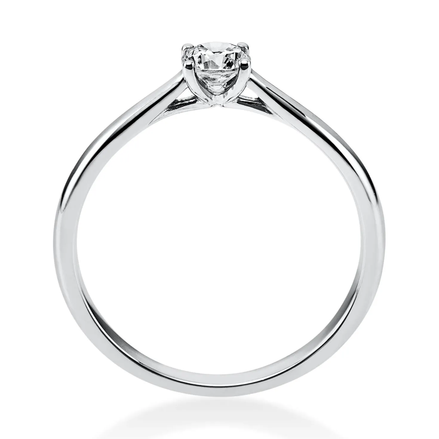 Solitär Ring Damenring 950 Platin Diamant Brillant 0,25 Ct 4er-Krappe B: 1,9mm