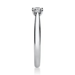 Solitär Ring Damenring 950 Platin Diamant Brillant 0,25 Ct 4er-Krappe B: 1,9mm