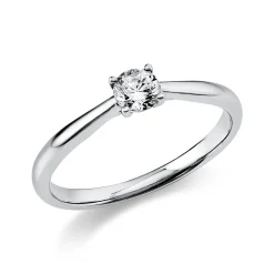 Solitär Ring Damenring 950 Platin Diamant Brillant 0,25 Ct 4er-Krappe B: 1,9mm