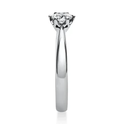 Solitär Ring Damenring 950 Platin Diamant Brillant 0,40 Ct. 6er-Krappe B: 2,8mm