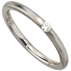 Solitär Ring Diamant 0.06Ct W/SI Brillant 950 Platin Platinring schlicht