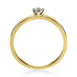Solitär Ring 750 Gold Gelbgold Brillant 0,15 Ct B: 10,6mm, H: 10,5mm, S: 2,8mm