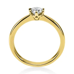 Solitär Ring 750 Gold Gelbgold Diamant Brillant 0,40 Ct. 6er-Krappe B: 2,8mm