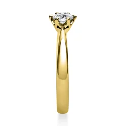 Solitär Ring 750 Gold Gelbgold Diamant Brillant 0,40 Ct. 6er-Krappe B: 2,8mm
