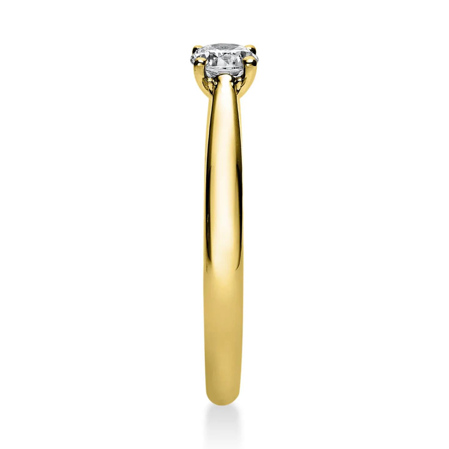 Solitär Ring 585 Gold Gelbgold Diamant Brillant 0,25 Ct 4er-Krappe B: 1,9mm