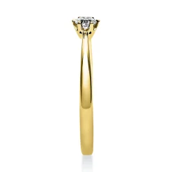 Solitär Ring 750 Gold Gelbgold Diamant Brillant 0,15 Ct 6er-Krappe B: 2,1mm