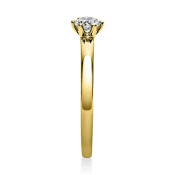 Solitär Ring 750 Gold Gelbgold Diamant Brillant 0,25 Ct 6er-Krappe B: 1,7mm