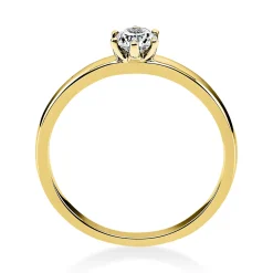 Solitär Ring 750 Gold Gelbgold Diamant Brillant 0,25 Ct 6er-Krappe B: 1,7mm