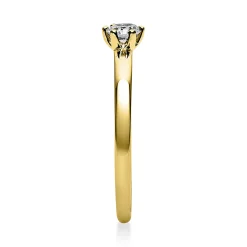 Solitär Ring 750 Gold Gelbgold Diamant Brillant 0,20 Ct. 6er-Krappe B: 1,7mm
