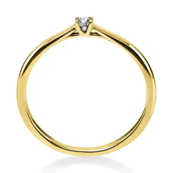 Solitär Ring 585 Gold Gelbgold Diamant Brillant 0,05 Ct 4er-Krappe B: 1,7mm