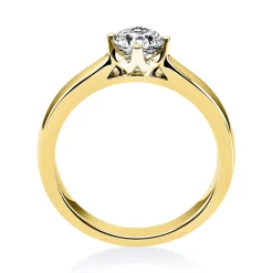 Solitär Ring 585 Gold Gelbgold Diamant Brillant 0,40 Ct. 4er-Krappe B: 2,6mm
