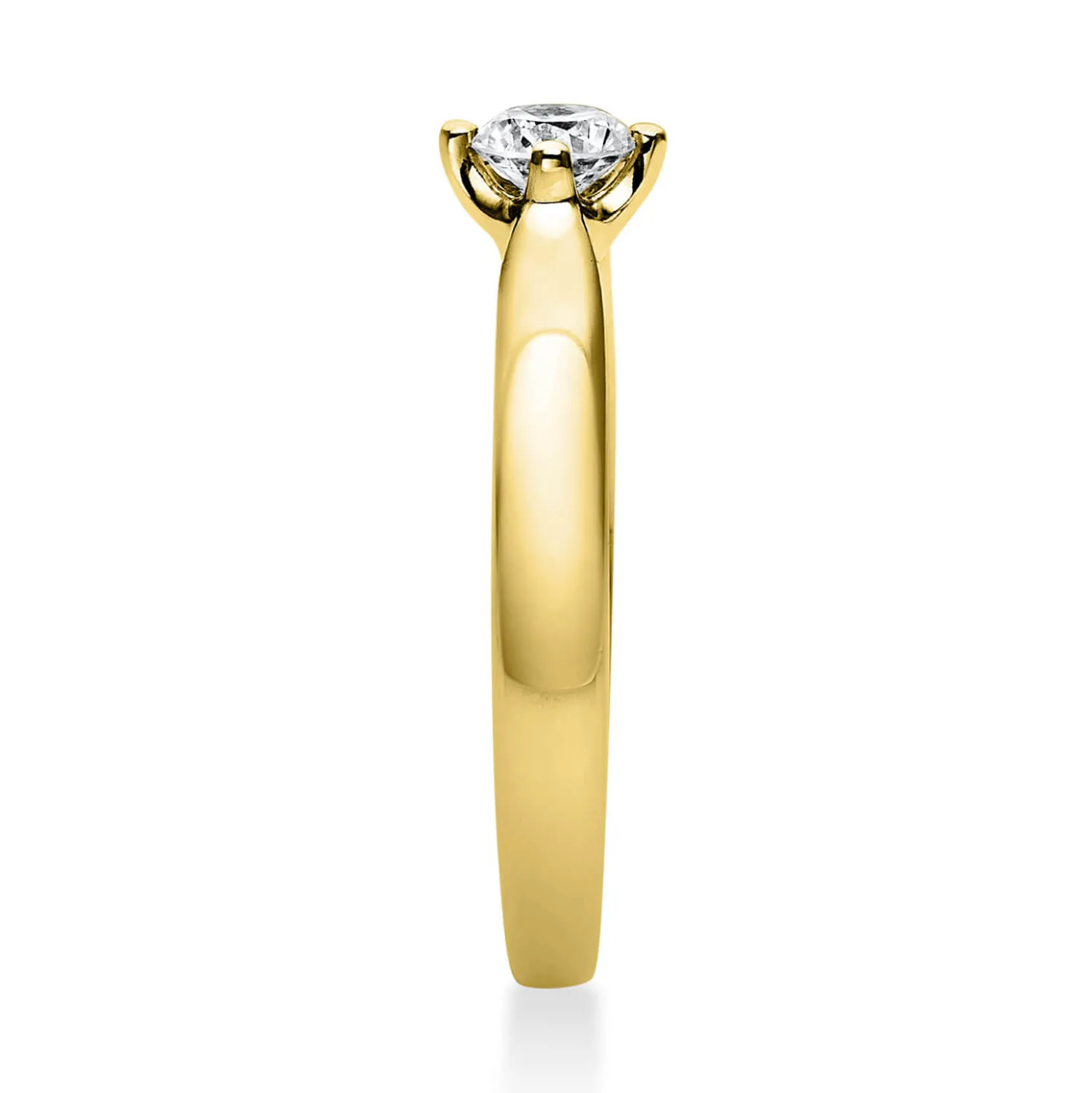Solitär Ring 585 Gold Gelbgold Diamant Brillant 0,30 Ct. 4er-Krappe B: 2,4mm