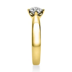 Solitär Ring 750 Gold Gelbgold Diamant Brillant 0,40 Ct. 4er-Krappe B: 2,6mm