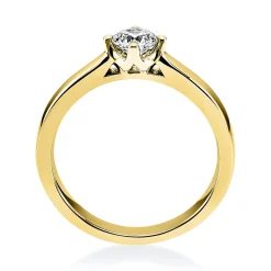 Solitär Ring 585 Gold Gelbgold Diamant Brillant 0,50 Ct. 4er-Krappe B: 2,6mm