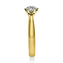 Solitär Ring 750 Gold Gelbgold Diamant Brillant 0,50 Ct. 6er-Krappe B: 3,1mm