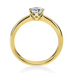 Solitär Ring 750 Gold Gelbgold Diamant Brillant 0,50 Ct. 6er-Krappe B: 3,1mm