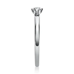 Solitär Ring 750 Gold Weißgold Brillant 0,15 Ct B: 10,6mm, H: 10,5mm, S: 2,8mm