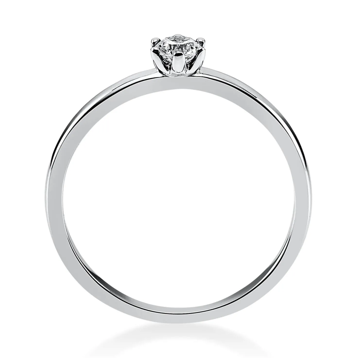 Solitär Ring 585 Gold Weißgold Brillant 0,15 Ct B: 10,6mm, H: 10,5mm, S: 2,8mm