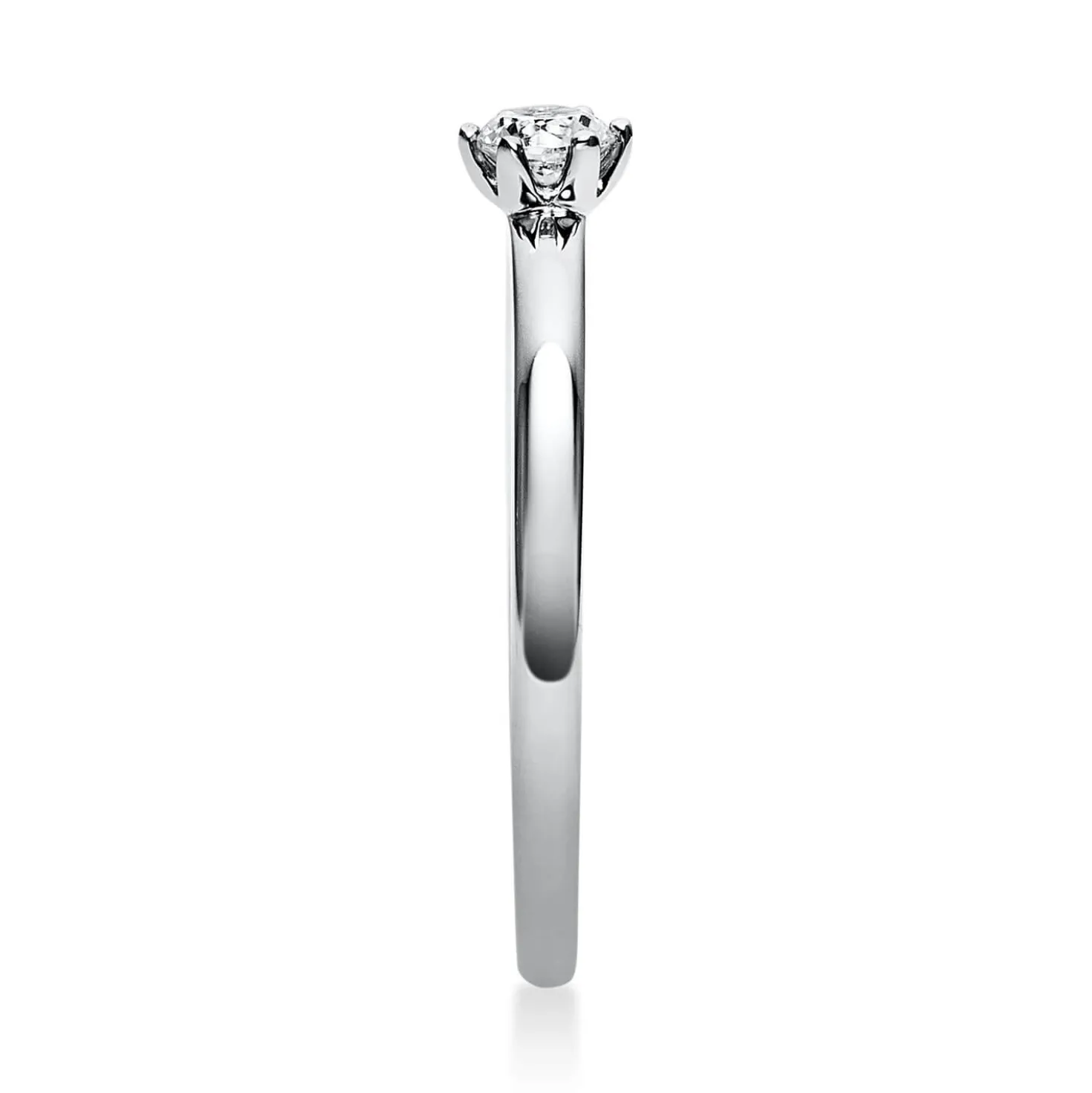 Solitär Ring 585 Gold Weißgold Brillant 0,15 Ct B: 10,6mm, H: 10,5mm, S: 2,8mm