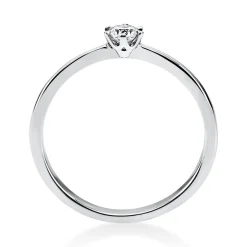 Solitär Ring 585 Gold Weißgold Diamant Brillant 0,15 Ct 6er-Krappe B: 2,1mm