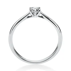 Solitär Ring 585 Gold Weißgold Diamant Brillant 0,25 Ct 4er-Krappe B: 1,9mm