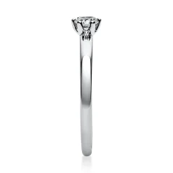 Solitär Ring 750 Gold Weißgold Diamant Brillant 0,20 Ct. 6er-Krappe B: 1,7mm