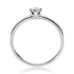 Solitär Ring 750 Gold Weißgold Diamant Brillant 0,20 Ct. 6er-Krappe B: 1,7mm
