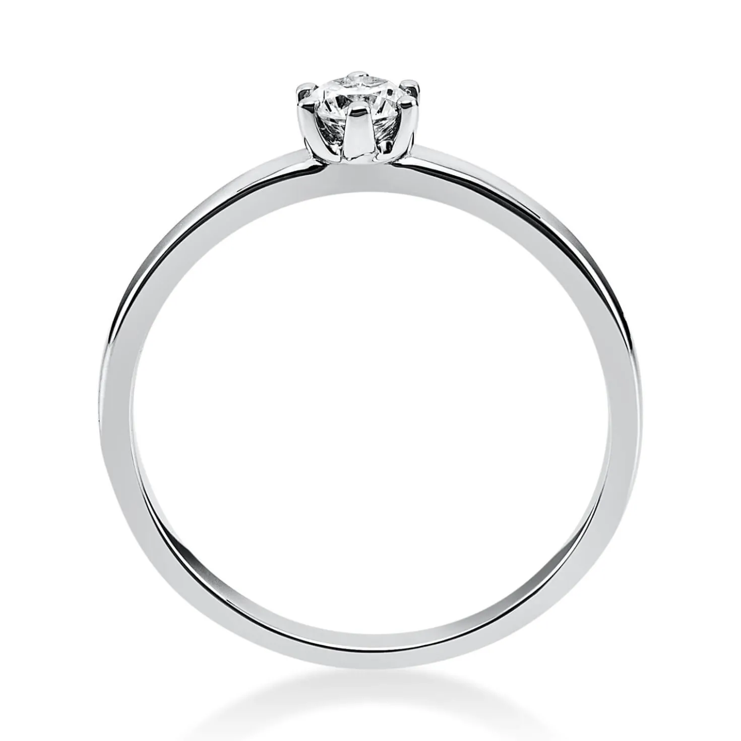 Solitär Ring 750 Gold Weißgold Diamant Brillant 0,20 Ct. 6er-Krappe B: 1,7mm