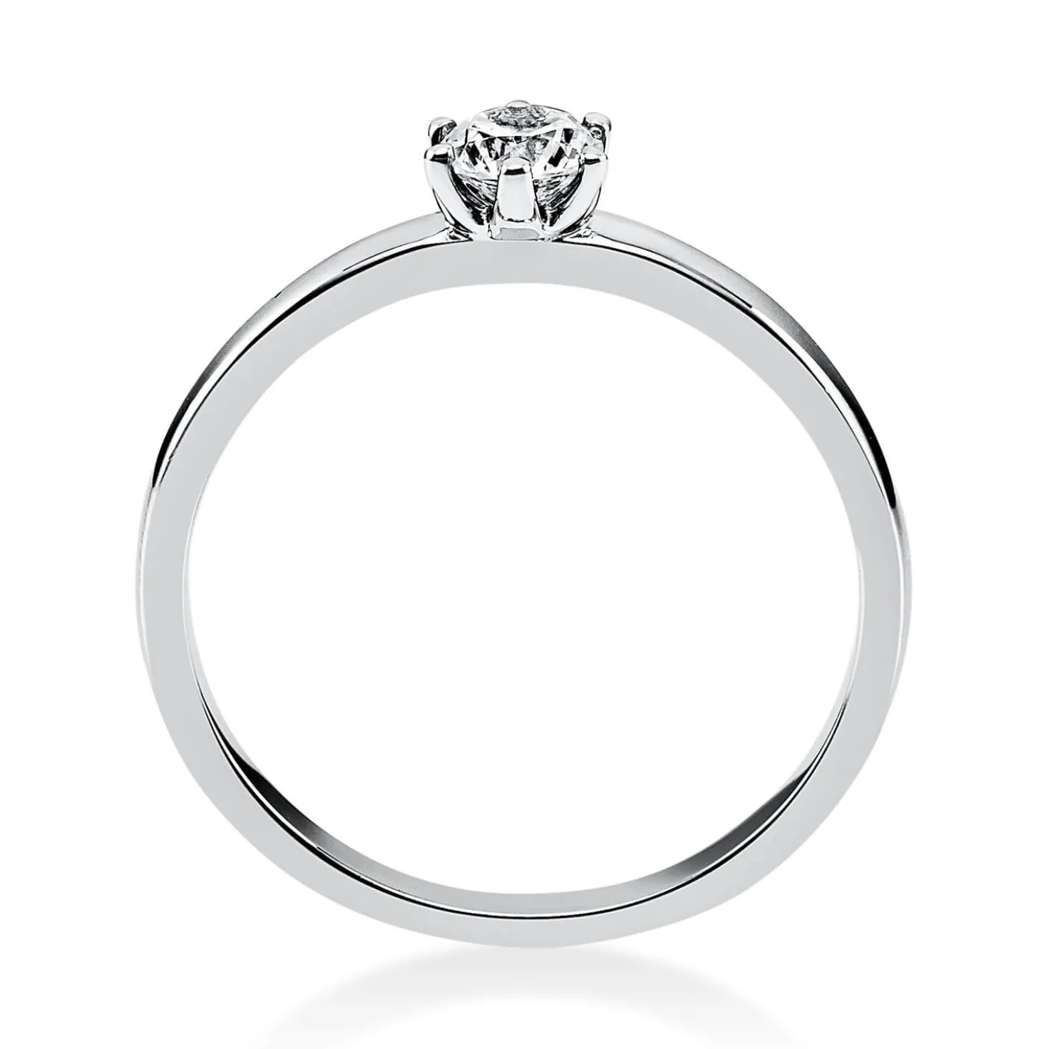Solitär Ring 750 Gold Weißgold Diamant Brillant 0,25 Ct 6er-Krappe B: 1,7mm