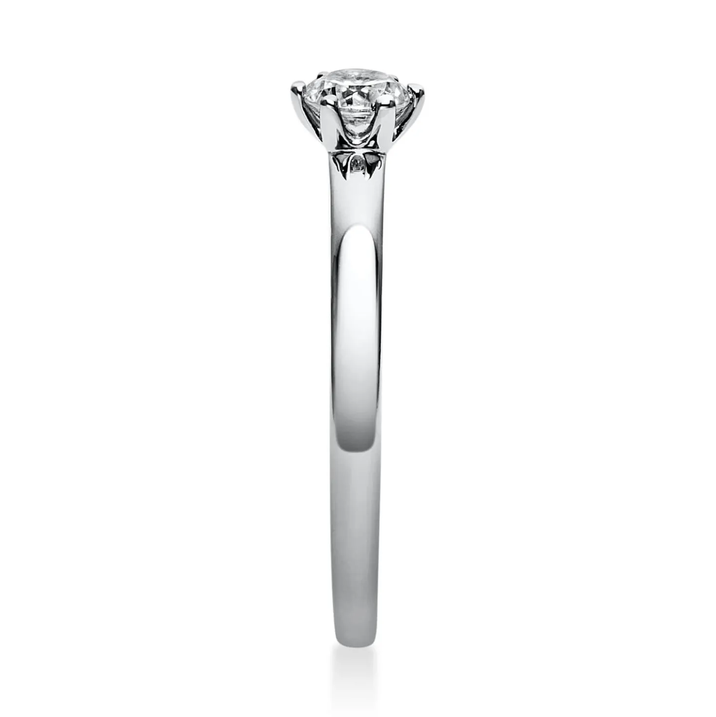 Solitär Ring 750 Gold Weißgold Diamant Brillant 0,25 Ct 6er-Krappe B: 1,7mm