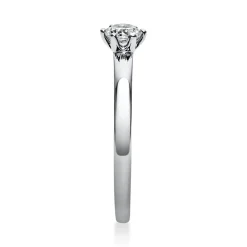 Solitär Ring 585 Gold Weißgold Diamant Brillant 0,25 Ct 6er-Krappe B: 1,7mm