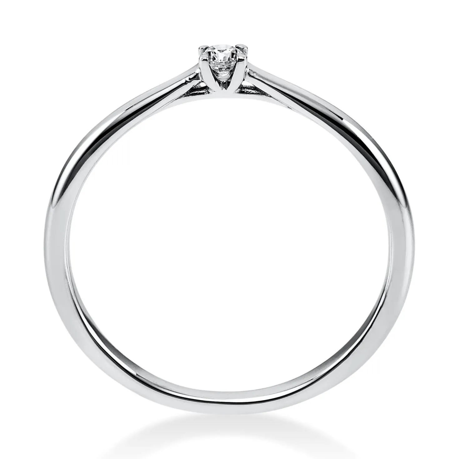 Solitär Ring 585 Gold Weißgold Diamant Brillant 0,05 Ct 4er-Krappe B: 1,7mm