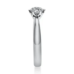 Solitär Ring 585 Gold Weißgold Diamant Brillant 0,50 Ct. 6er-Krappe B: 3,1mm