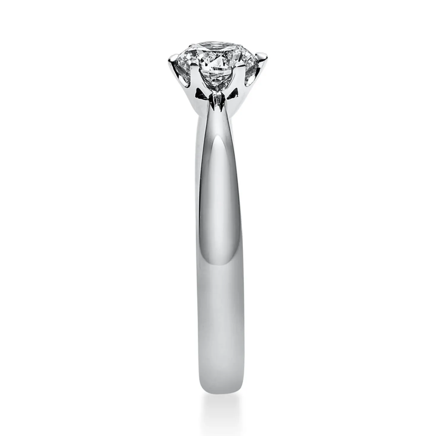 Solitär Ring 585 Gold Weißgold Diamant Brillant 0,50 Ct. 6er-Krappe B: 3,1mm