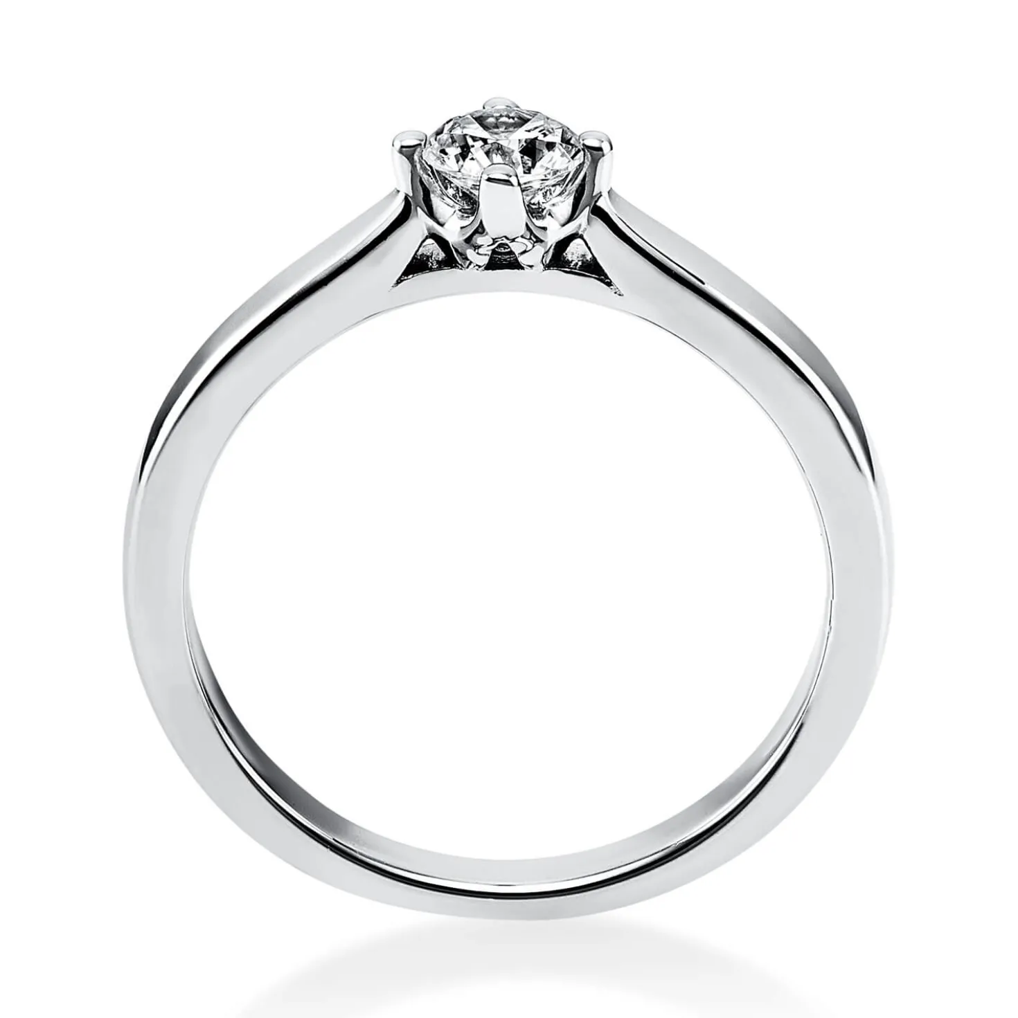 Solitär Ring 750 Gold Weißgold Diamant Brillant 0,30 Ct. 4er-Krappe B: 2,4mm