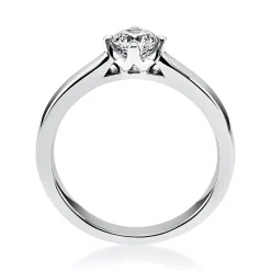 Solitär Ring 585 Gold Weißgold Diamant Brillant 0,50 Ct. 4er-Krappe B: 2,6mm