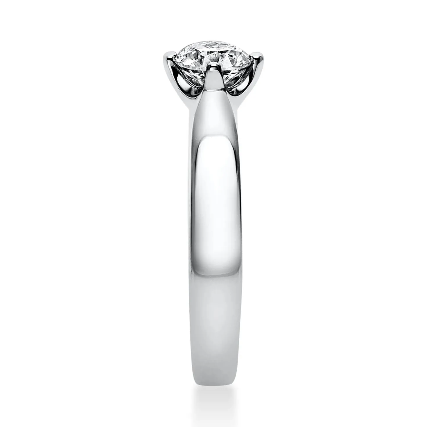 Solitär Ring 750 Gold Weißgold Diamant Brillant 0,40 Ct. 4er-Krappe B: 2,6mm