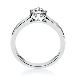 Solitär Ring 750 Gold Weißgold Diamant Brillant 0,40 Ct. 4er-Krappe B: 2,6mm